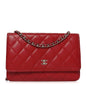 Lambskin Quilted Wallet On Chain WOC Red