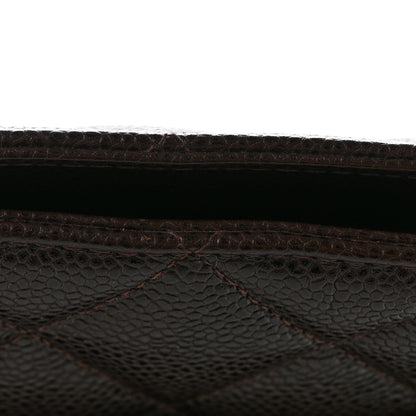 Caviar Quilted Medallion Tote Dark Brown