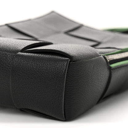 Calfskin Intrecciato Mini Cassette Sling Bag Black Parakeet