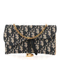 Oblique Saddle Chain Long Wallet Blue