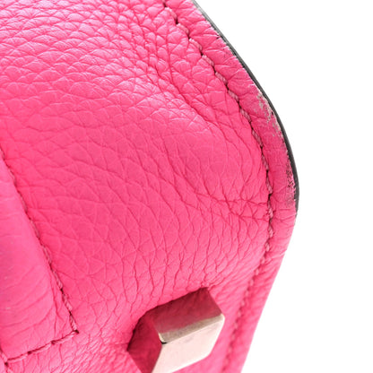 Drummed Calfskin Mini Luggage Fluo Pink