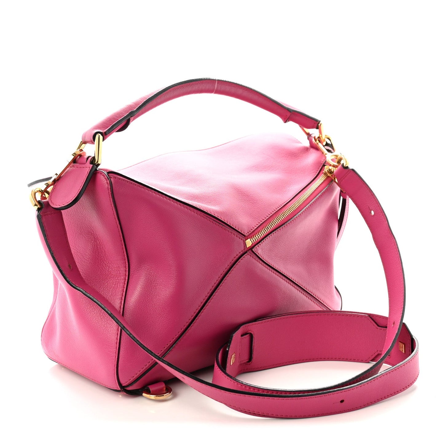Calfskin Medium Puzzle Bag Fuchsia