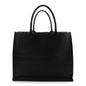 Oblique Calfskin Embossed Large Book Tote TBlack