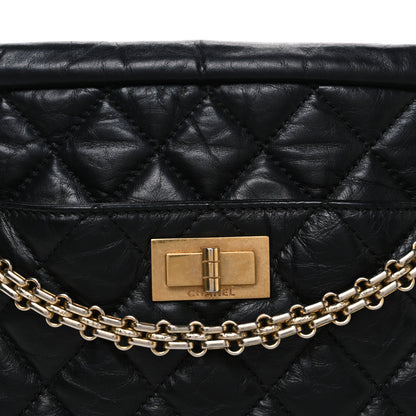 Aged Calfskin Quilted Medium Reissue Camera Case Black