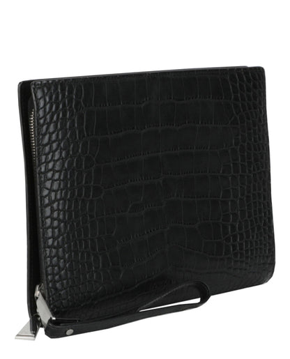 Bottega Veneta Mens Alligator Leather Clutch