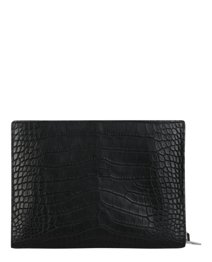 Bottega Veneta Mens Alligator Leather Clutch