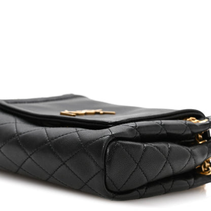 Lambskin Quilted Monogram Mini Nolita Black