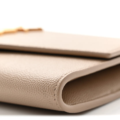 Grain De Poudre Monogram Uptown Chain Wallet Dark Beige