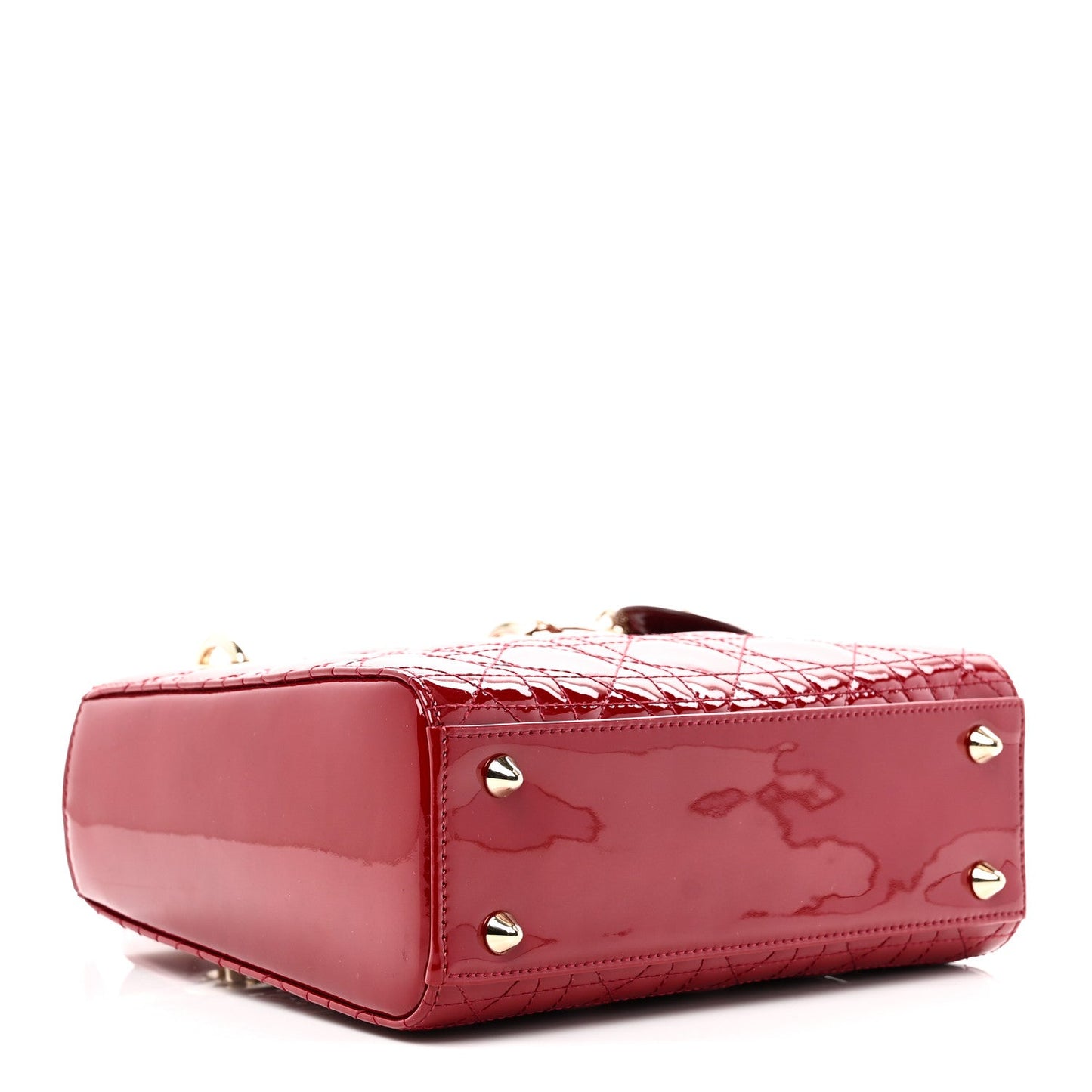 Patent Cannage Small Lady Dior Cherry Red