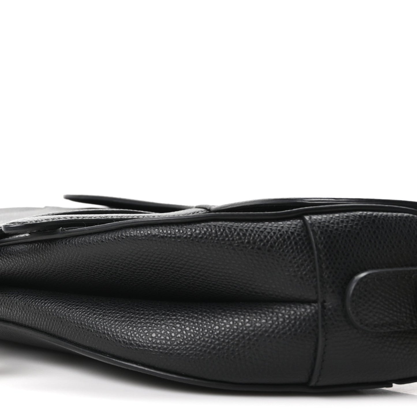 Grained Calfskin Saddle Bag Black