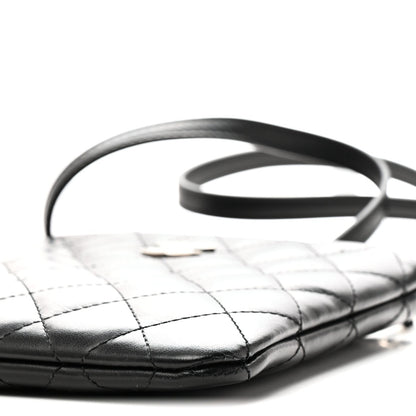 Lambskin Quilted Crossbody Bag Black