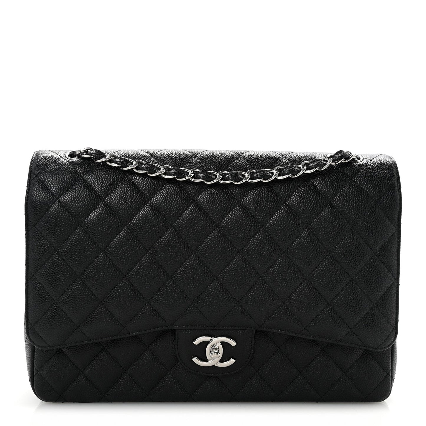 Caviar Quilted Maxi Double Flap Black