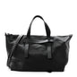 Grained Calfskin Rockstud Travel Tote Bag Black