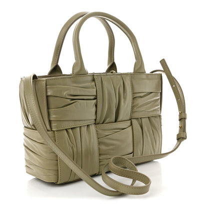 Foulard Intrecciato Pleated Arco Tote Travertine
