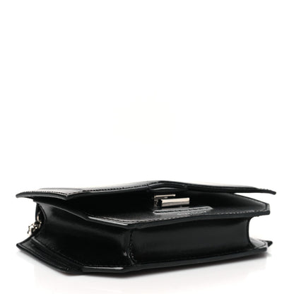 Calfskin Bow Cut Chain Wallet Black