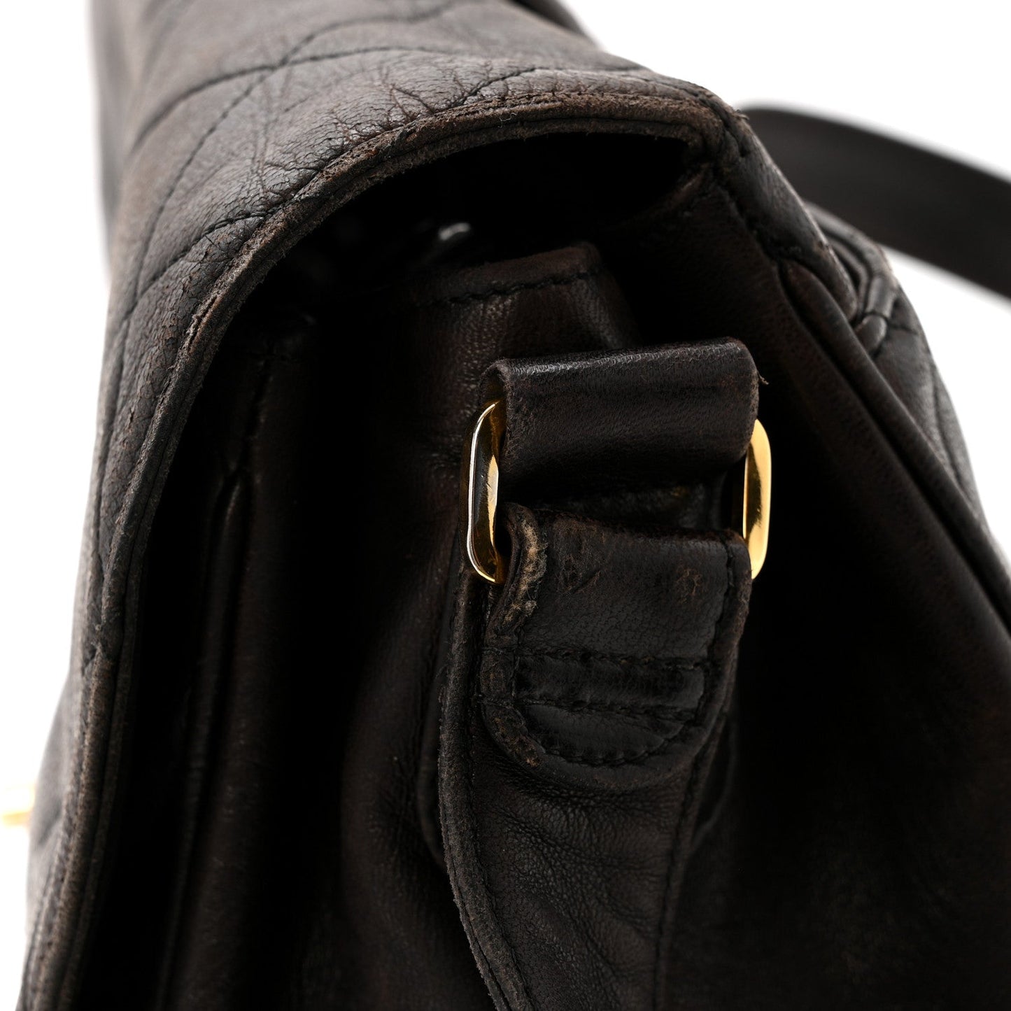Lambskin Quilted Flap Shoulder Bag Black