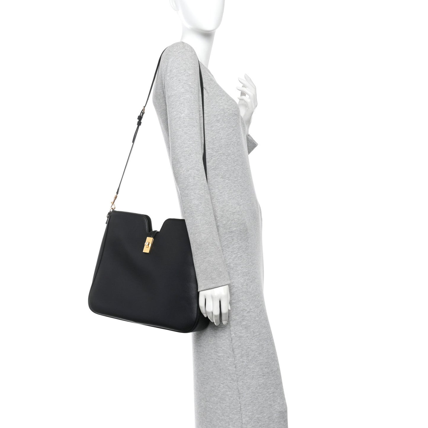Smooth Calfskin Medium Camille 16 Soft Bag Black