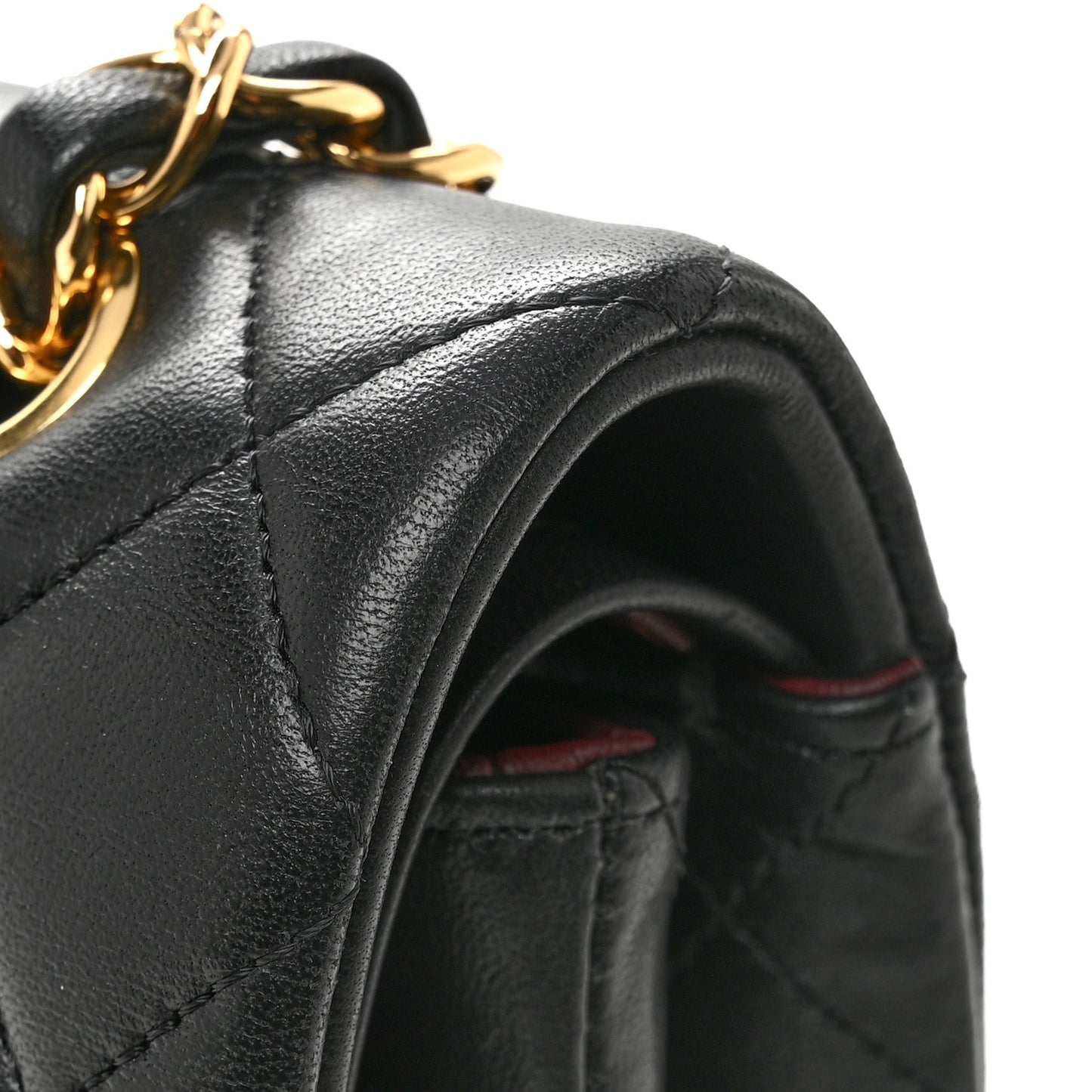 Lambskin Quilted Medium Double Flap Black
