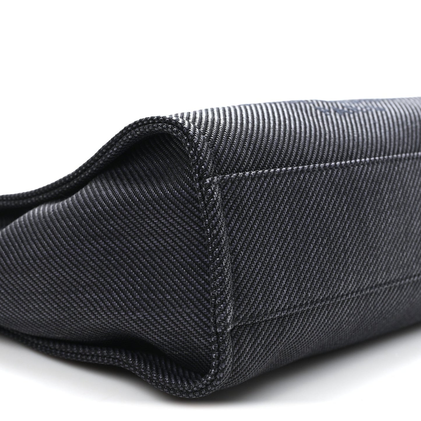 Mixed Fibers Calfskin Small Deauville Tote Black