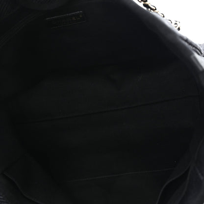 Mixed Fibers Calfskin Small Deauville Tote Black