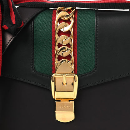 Calfskin Small Sylvie Shoulder Bag Black