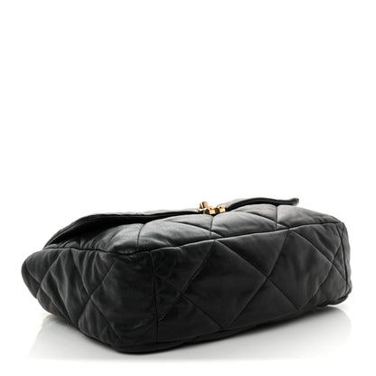 Goatskin Quilted Maxi Chanel 19 Flap Black