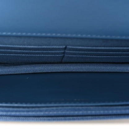 Denim Quilted Chanel 19 Wallet On Chain WOC Blue