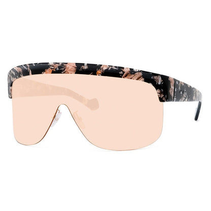 Loewe Sunglasses Shield Semi Rim, ColoRed Havana Frame and Bordeaux Lens LW40034U55S