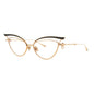 Valentino Eyeglasses Cat Eye Full Rim, Gold Green Frame and Clear Demo Lens Lens VLX-118-CHE