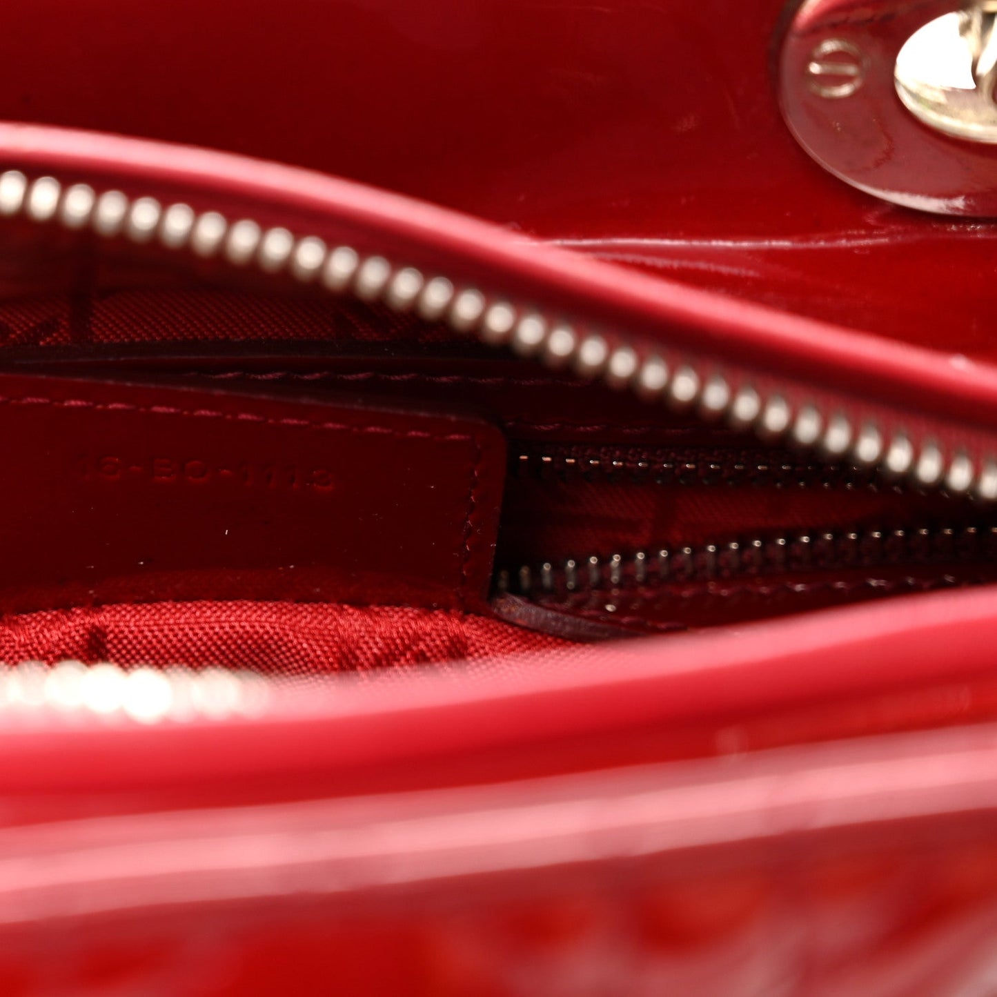 Patent Cannage Medium Lady Dior Red