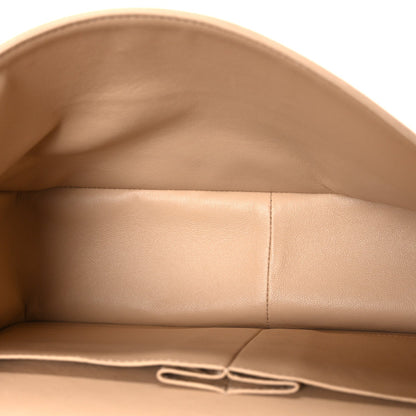 Caviar Quilted Jumbo Double Flap Beige