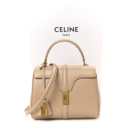 Satinated Calfskin Small 16 Top Handle Bag Nude