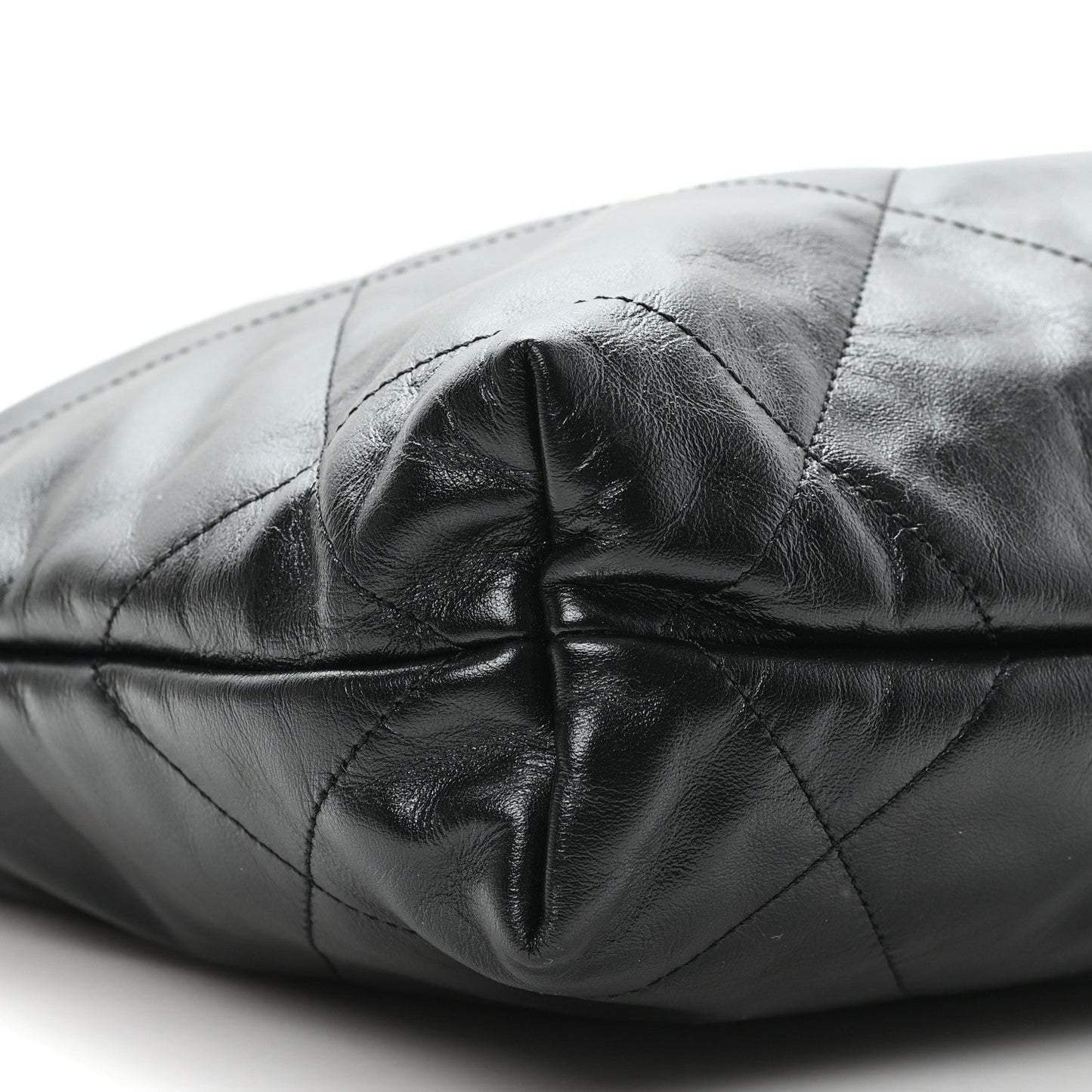 Shiny Calfskin Quilted Small Chanel 22 Black