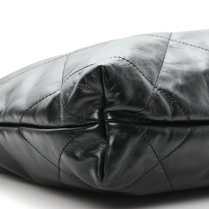 Shiny Calfskin Quilted Small Chanel 22 Black