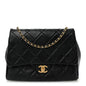 Lambskin Quilted Side Flap Black
