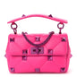Nappa Lacquer Monochrome Medium Roman Stud Shoulder Bag Pink PP