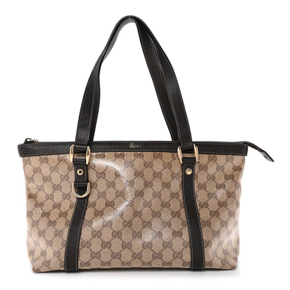 Crystal Monogram Medium Abbey Tote Brown