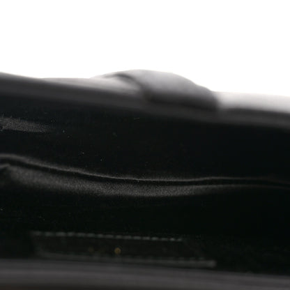 Satin Crystal Mini Saddle Bag Black
