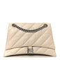 Crushed Calfskin Quilted Medium Crush Chain Bag Nude