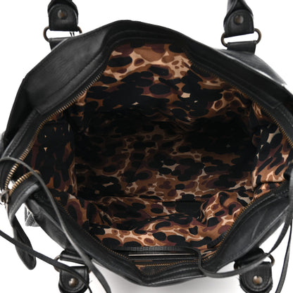 Calfskin Lizard Embossed Classic Hardware City Black