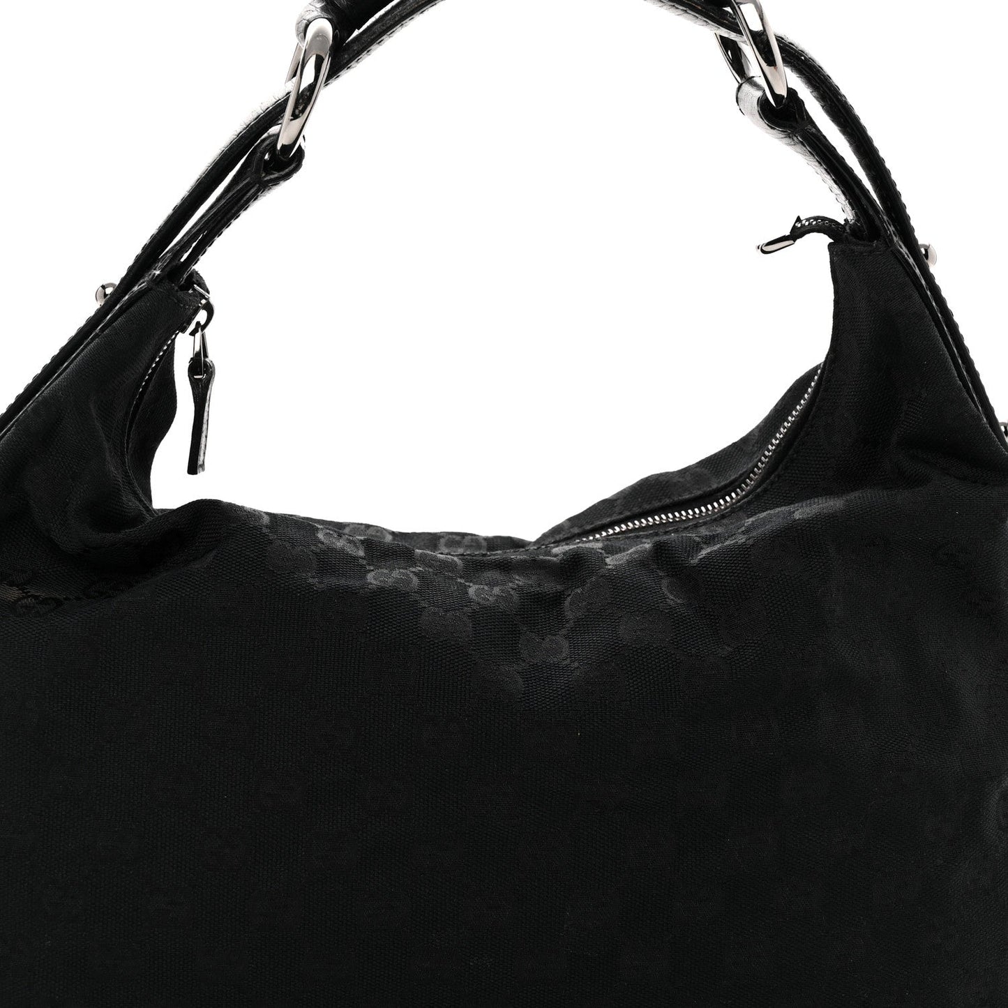 Monogram Medium Horsebit Chain Hobo Black