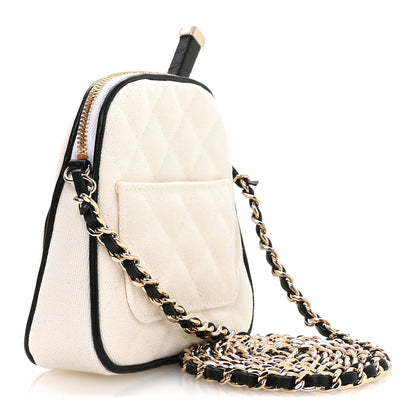 Canvas Calfskin Tennis Racket Mini Bag White Black