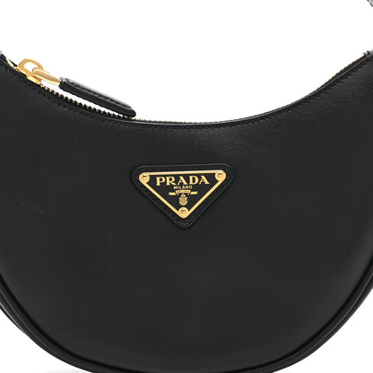 Soft Calfskin Mini Arque Shoulder Bag Black