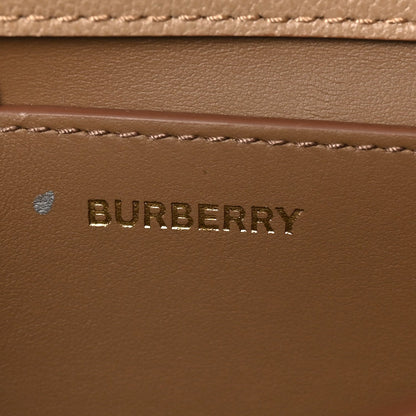 Grained Calfskin House Check Small Madison Shoulder Bag Chestnut Beige