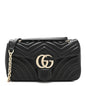 Lambskin Matelasse Medium GG Marmont Shoulder Bag Black