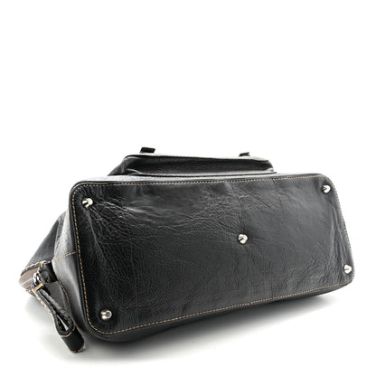 Calfskin Edith Dome Bowler Black