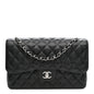 Caviar Quilted Jumbo Double Flap Black
