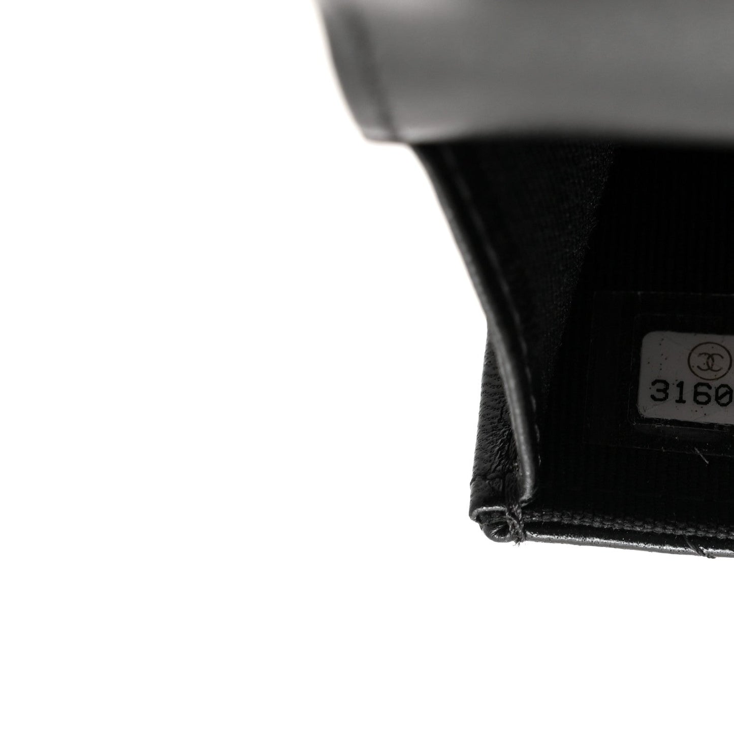 Lambskin Quilted CC Hook Card Holder Black