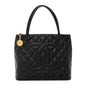 Caviar Quilted Medallion Tote Black