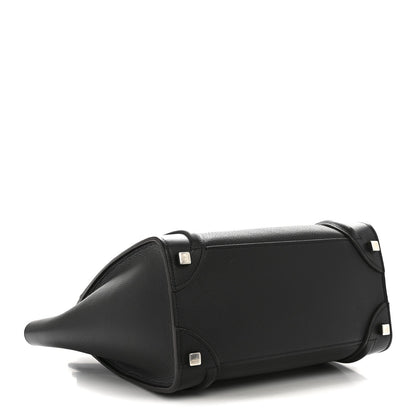 Drummed Calfskin Micro Luggage Black